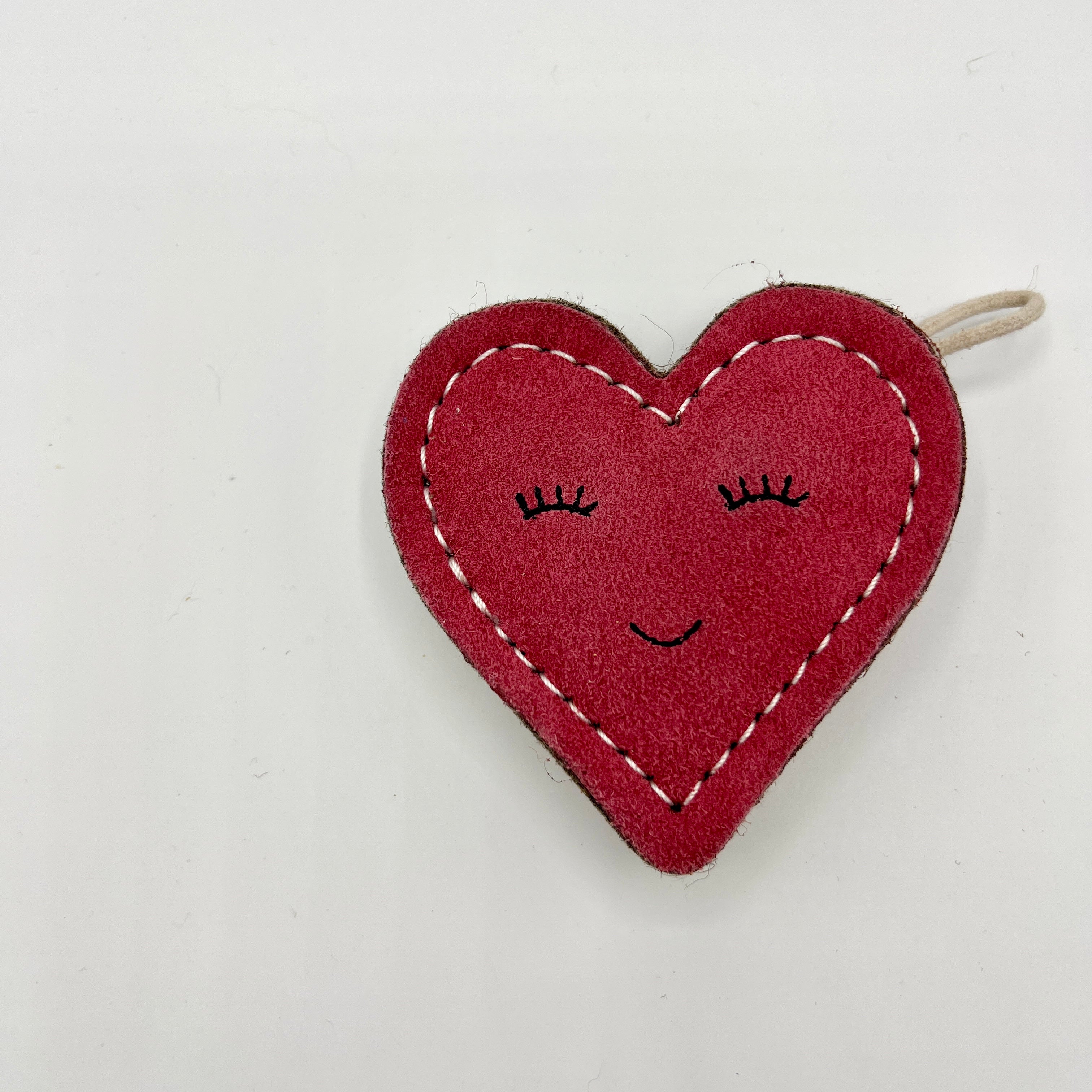 Heart-shaped pink eco friendly dog toy