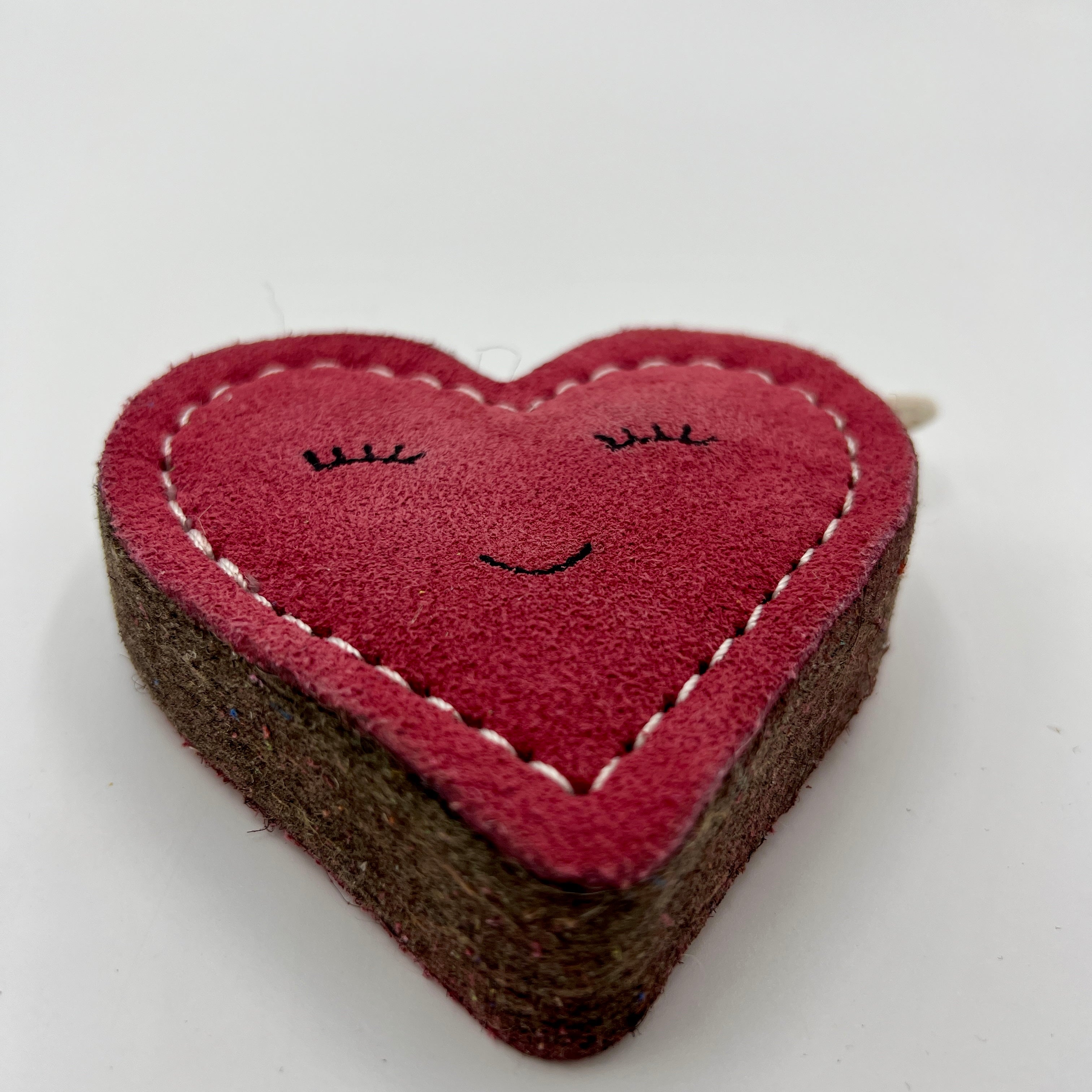 Heart-shaped pink eco friendly dog toy