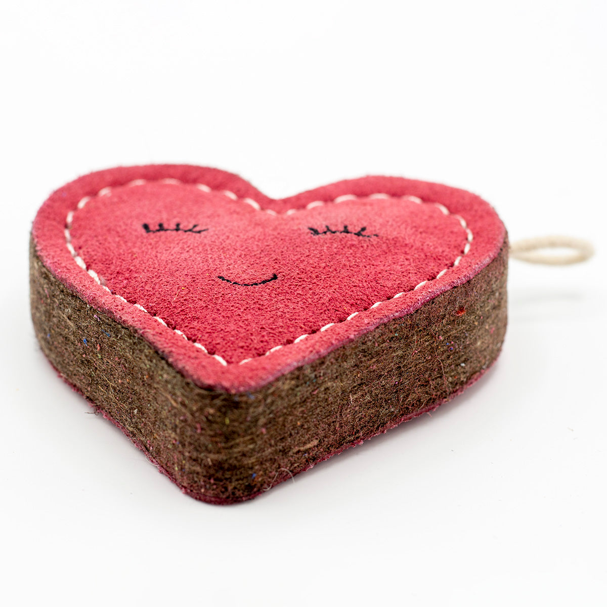 Heart-shaped pink eco friendly dog toy