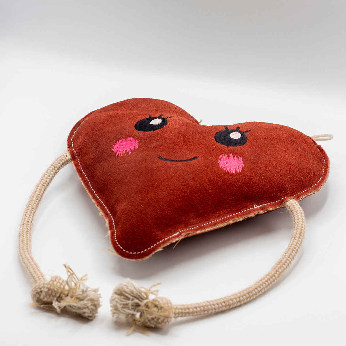 Eco friendly Heart-shaped dog toy with a face