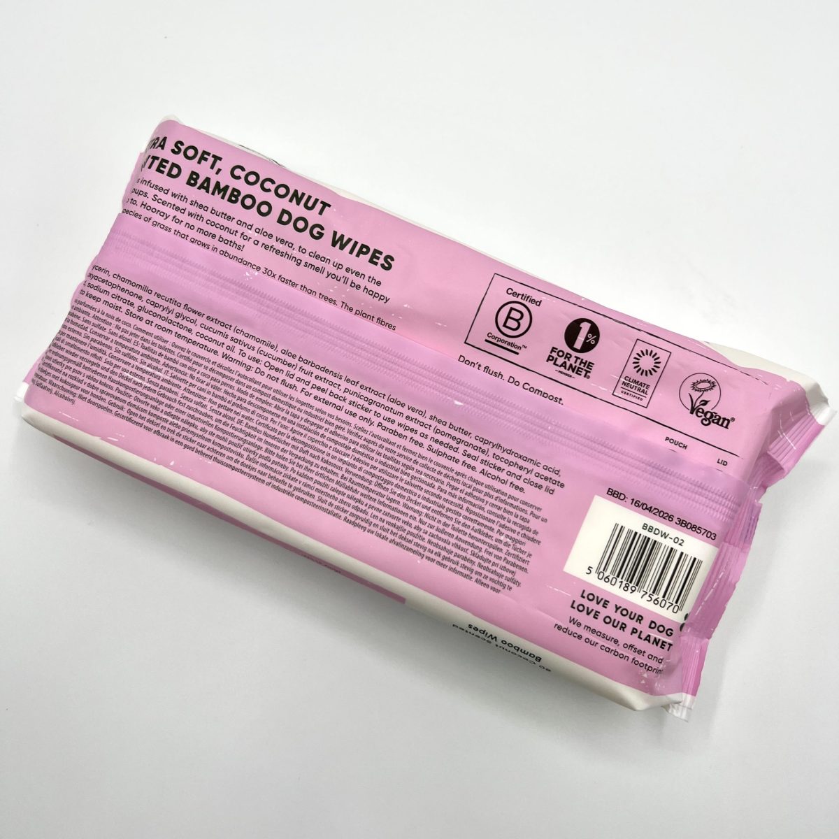 Bamboo Dog Wipes - Coconut Scented image 4