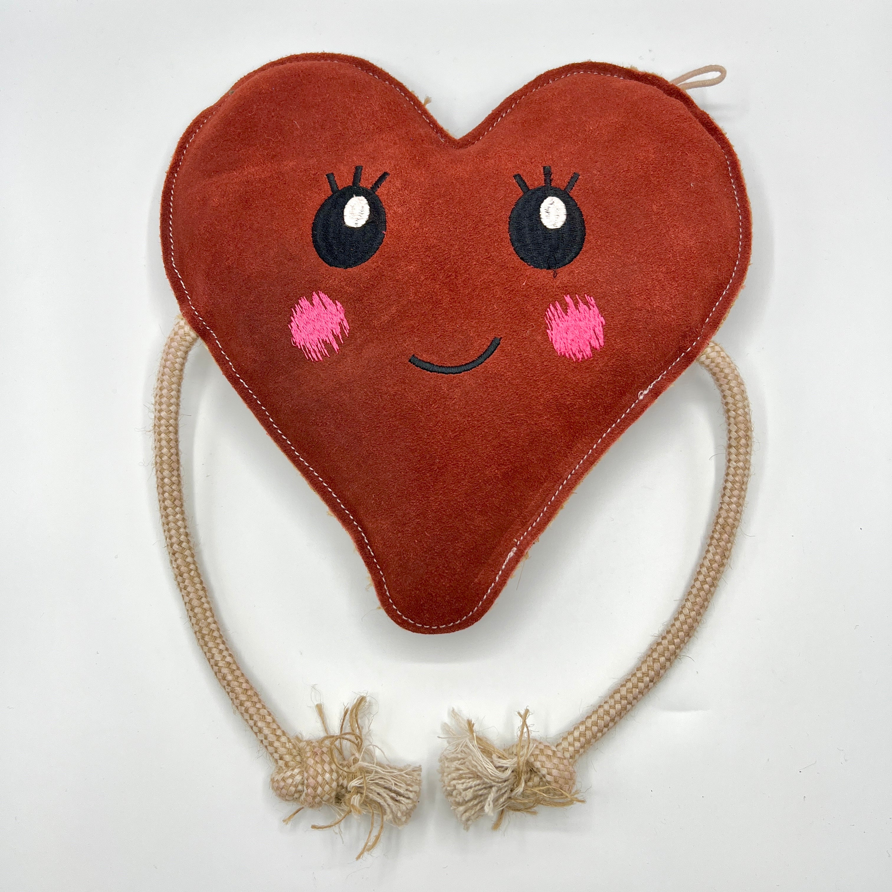 Eco friendly Heart-shaped dog toy with a face
