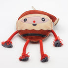 Christmas dog toy resembling the shape of a Santa