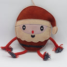 Christmas dog toy resembling the shape of a Santa