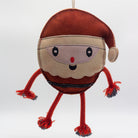 Christmas dog toy resembling the shape of a Santa