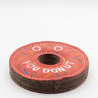 donut-shaped dog toy with 'You Donut' text and colorful sprinkles