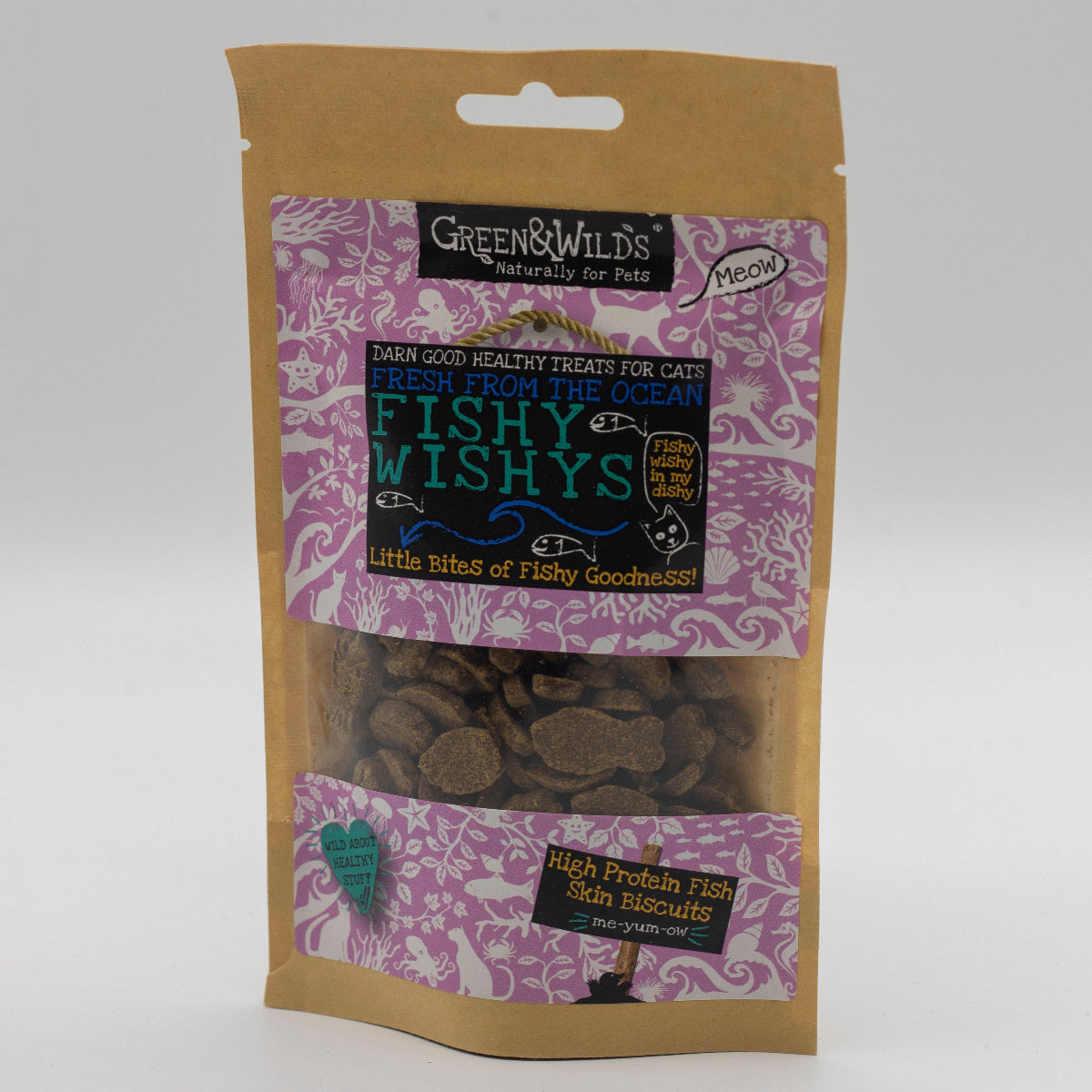 Package of Green & Wilds Fishy Wishys cat treats