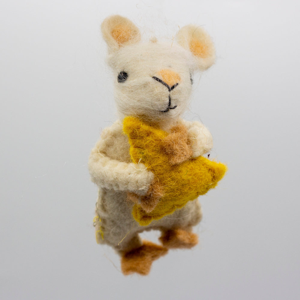 mouse with cheese wool catnip toy green and wilds