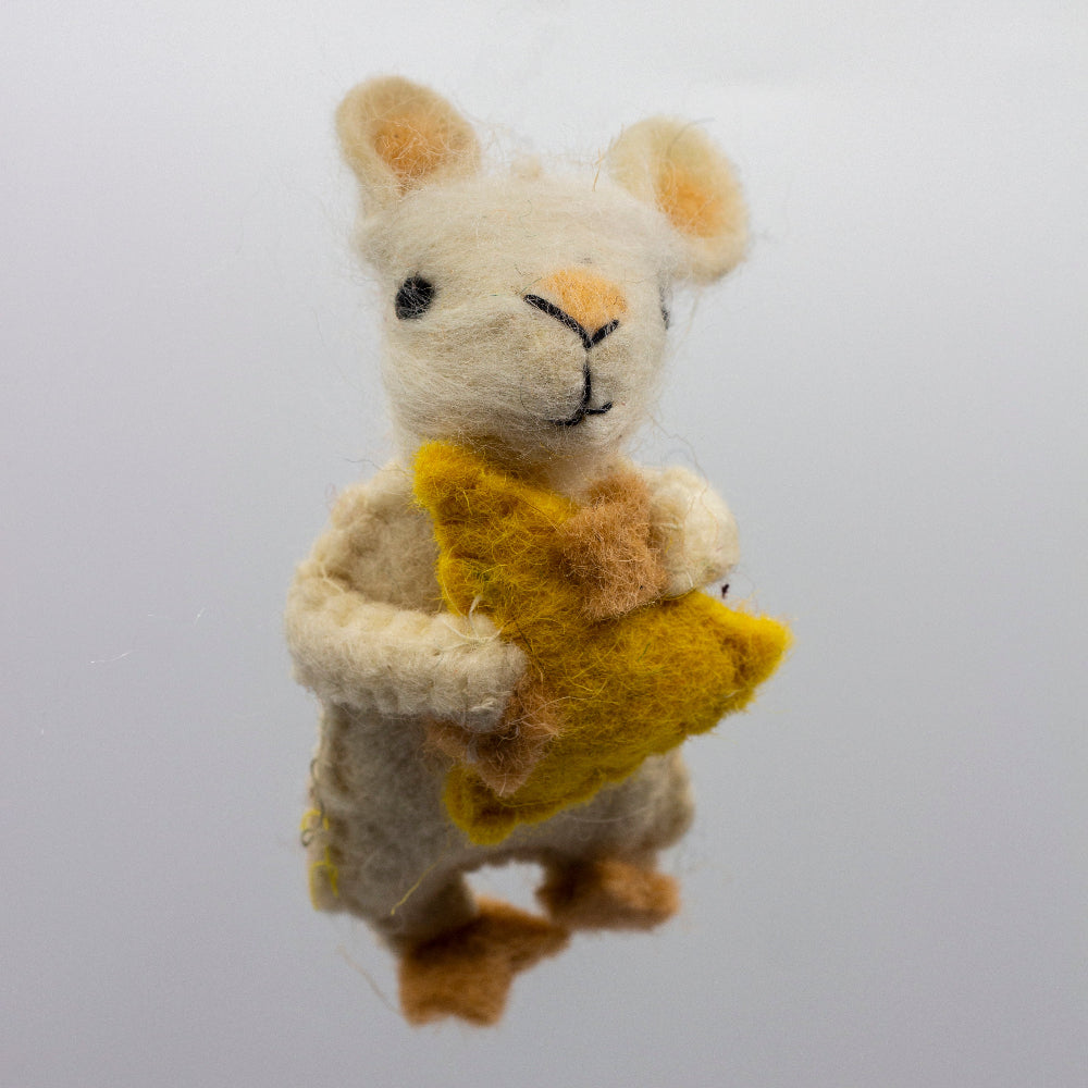mouse with cheese wool catnip toy green and wilds