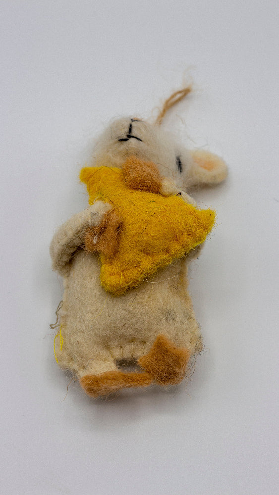 mouse with cheese wool catnip toy green and wilds