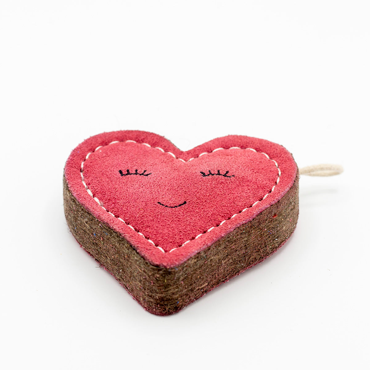 Heart-shaped pink eco friendly dog toy